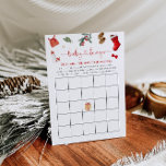 Baby Bingo Christmas Baby Shower Game<br><div class="desc">A fun baby shower game with a festive twist. Featuring watercolor Christmas baby accessories,  holiday foliage,  and a snowflake back,  this modern bingo card is perfect for celebrating the season.</div>