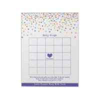 Baby Bingo Confetti Theme Baby Shower Game Notepad