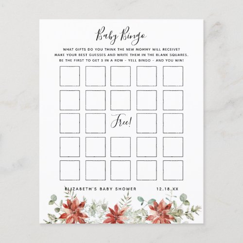 Baby Bingo  Floral Baby Shower Game