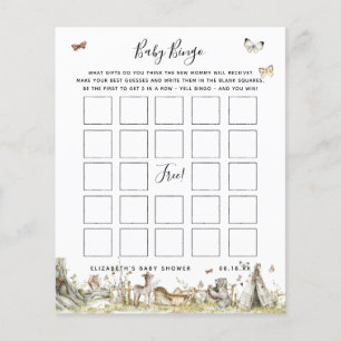 Baby Bingo   Floral Baby Shower Game