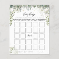 Baby Bingo | Floral Baby Shower Game