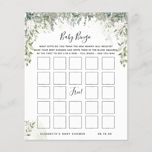Baby Bingo | Floral Baby Shower Game
