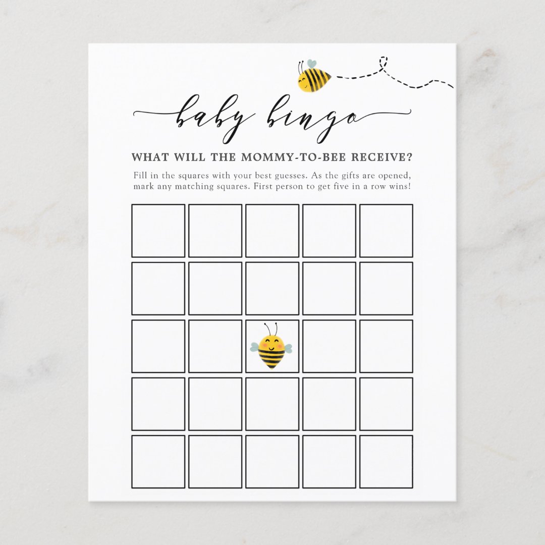 Baby Bingo Game Card Zazzle