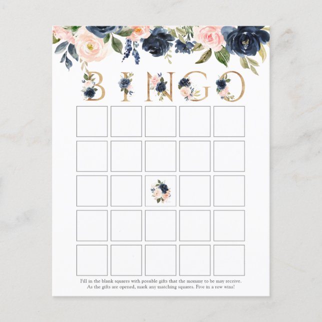 Baby Bingo Game Card (Front)