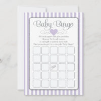 Baby Bingo Lavender Lilac Baby Shower Game Cards