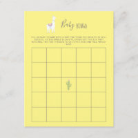 Baby Bingo Llama Baby Shower Gender Neutral Game Enclosure Card