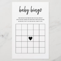 Baby Bingo Minimalist Baby Shower Game