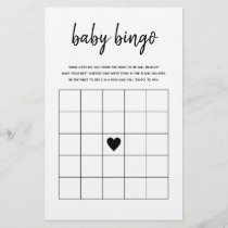 Baby Bingo Minimalist Baby Shower Game