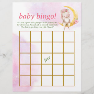 Baby Bingo & Name Race Bunny Baby Shower Game Flyer