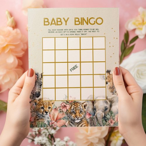 Baby Bingo  Name Race Wild Baby Shower Game Flyer