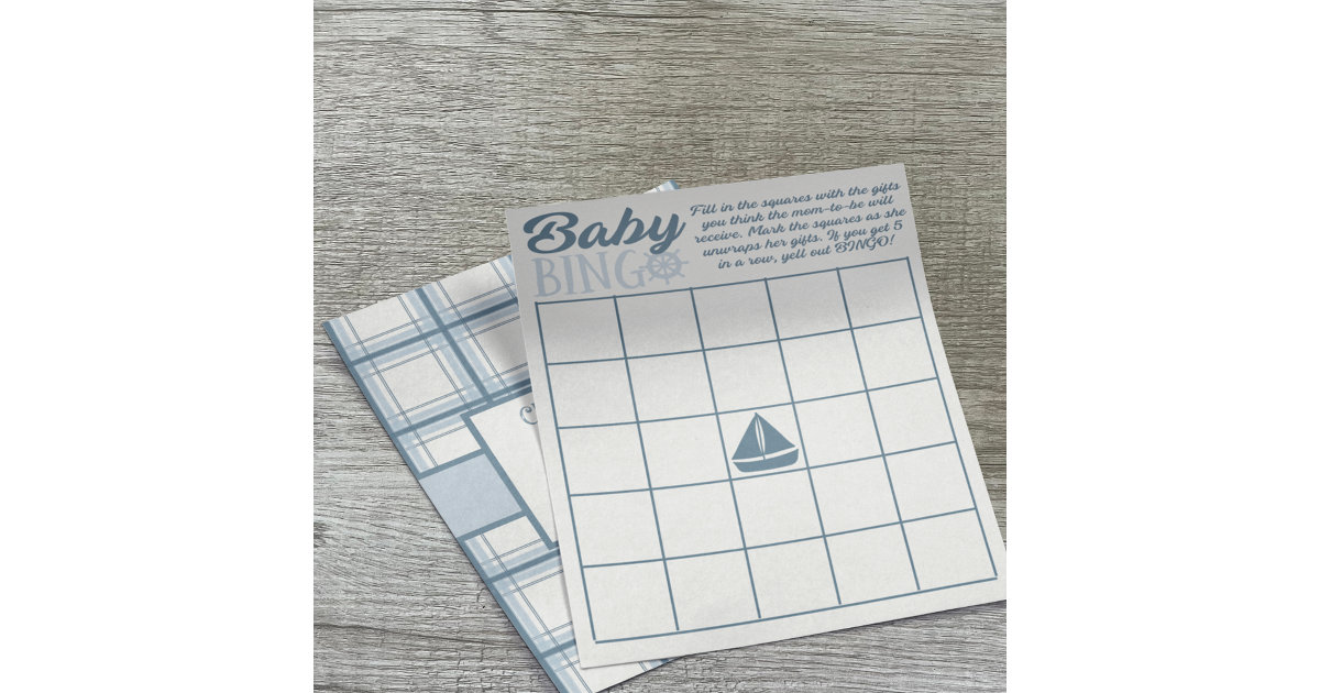 Baby Bingo Nautical Theme Boy Shower Game Flyer | Zazzle