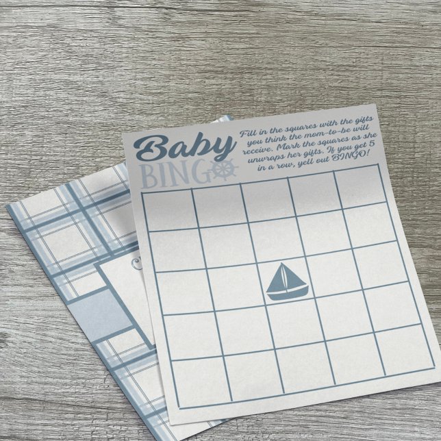 Baby Bingo Nautical Theme Boy Shower Game Flyer (Creator Uploaded)