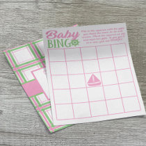 Baby Bingo Nautical Theme Girl Shower Game Flyer