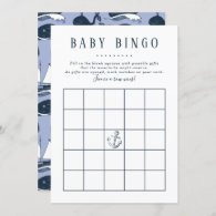 Baby Bingo | Nautical Whale Baby Boy Shower Game Invitation