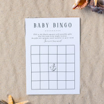 Baby Bingo | Nautical Whale Baby Boy Shower Game Invitation