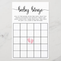 Baby Bingo Pink Baby Girl Shower Game