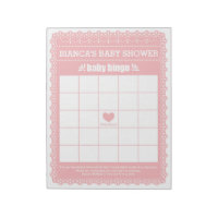 Baby Bingo Pink Papel Picado Baby Shower Game Notepad