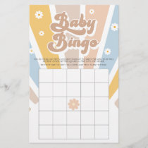 Baby Bingo Retro Sunshine Groovy Baby Shower Game