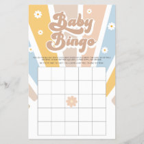 Baby Bingo Retro Sunshine Groovy Baby Shower Game