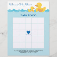 Baby Bingo Rubber Duck Baby Shower Game