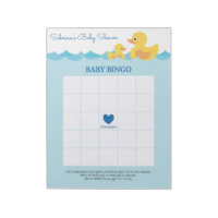 Baby Bingo Rubber Duck Baby Shower Game Notepad