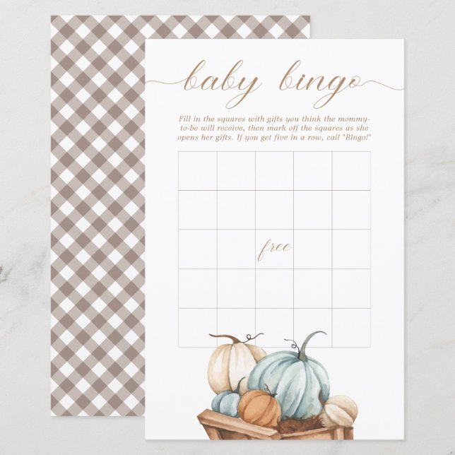 Baby Bingo – Rustic Autumn Fall Baby Shower (Front/Back)