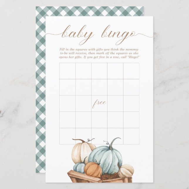 Baby Bingo – Rustic Autumn Fall Baby Shower (Front/Back)