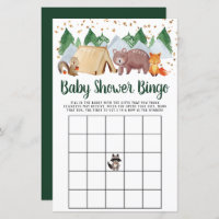 Baby Bingo Rustic Woodland Animals Shower Game