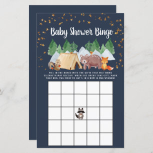 Baby Bingo Rustic Woodland Animals Shower Game