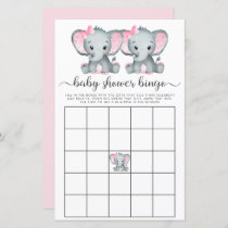 Baby Bingo Twin Girls Elephant Shower Game