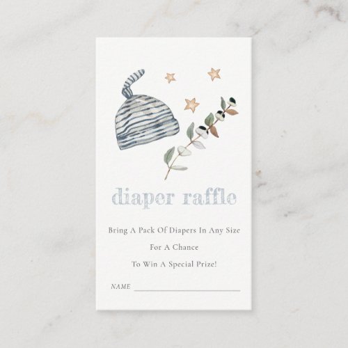  Baby Binnie Blue Diaper Raffle Baby Shower Enclosure Card