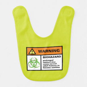 Baby Biohazard Sticker Zombie Parents Baby Bib