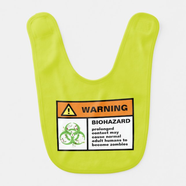 Baby Biohazard Sticker Zombie Parents Baby Bib (Front)