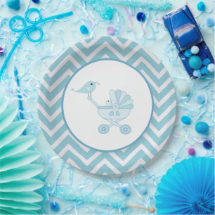 Baby Bird Baby Carriage Baby Shower Party Paper Plates