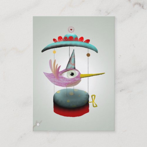 Baby bird carrousel musical lighting business card