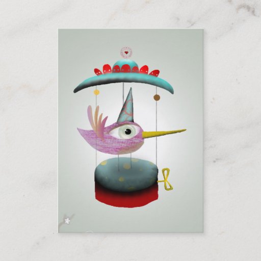 Customizable Baby bird carrousel musical lighting business card