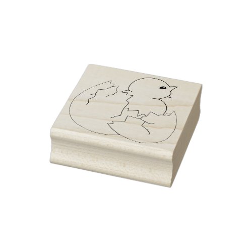 Baby Bird Chick Hatching Out of Egg Rubber Stamp
