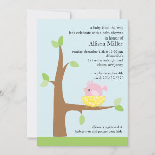 Baby Bird Nest Baby Baby Shower Invitation