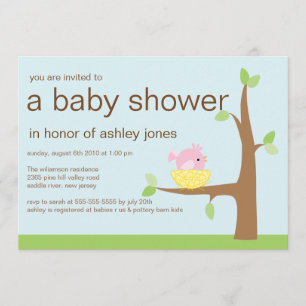 Baby Bird Nest Baby Baby Shower Invitation