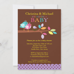 Baby Bird Nest Baby Shower Invitations