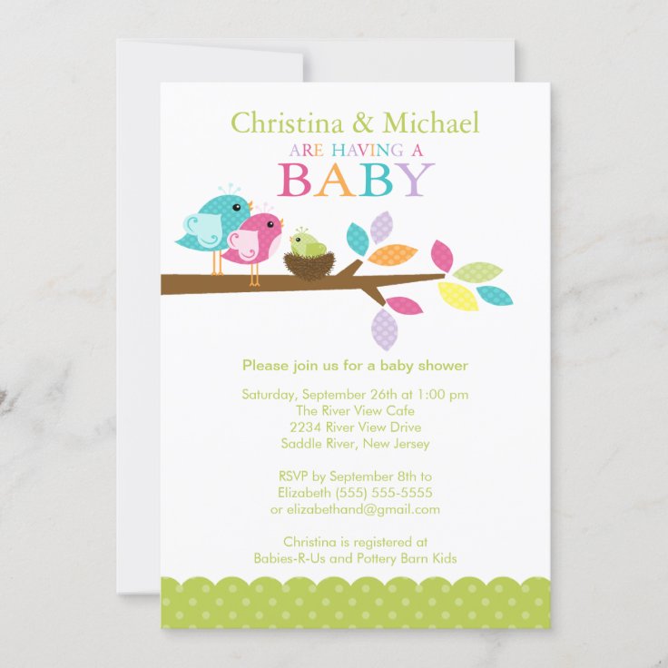 Baby Bird Nest Baby Shower Invitations | Zazzle