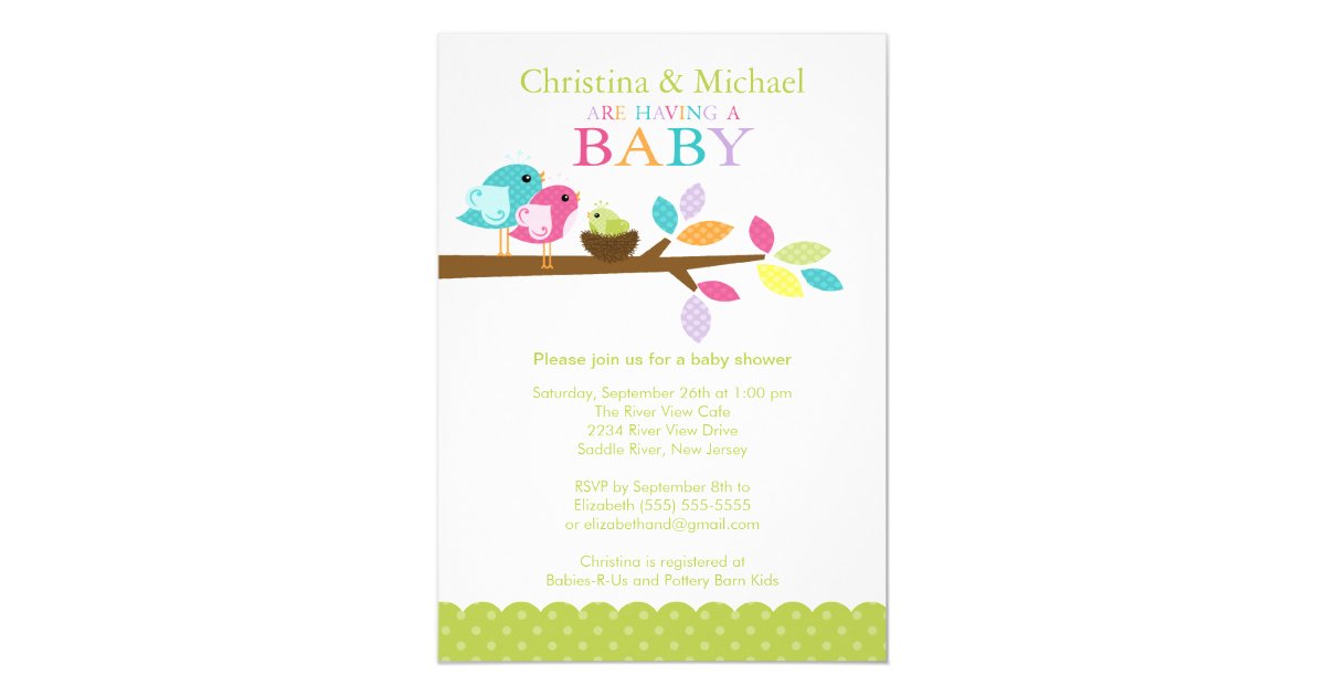 Baby Bird Nest Baby Shower Invitations Zazzle Com