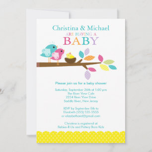 Baby Bird Nestl Baby Shower Invitations