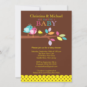 Baby Bird Nestl Baby Shower Invitations