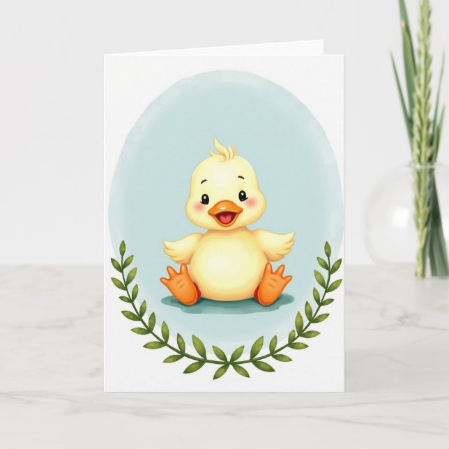 Baby Bird Oval Frame Card (Front)
