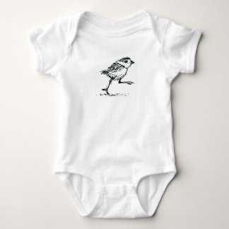Baby bird (piping plover) infant in organic cotton bodysuit