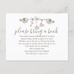 Baby Birds Baby Shower Book Insert Request Card