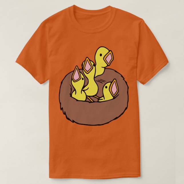 Baby Birds In Nest T-Shirt (Design Front)