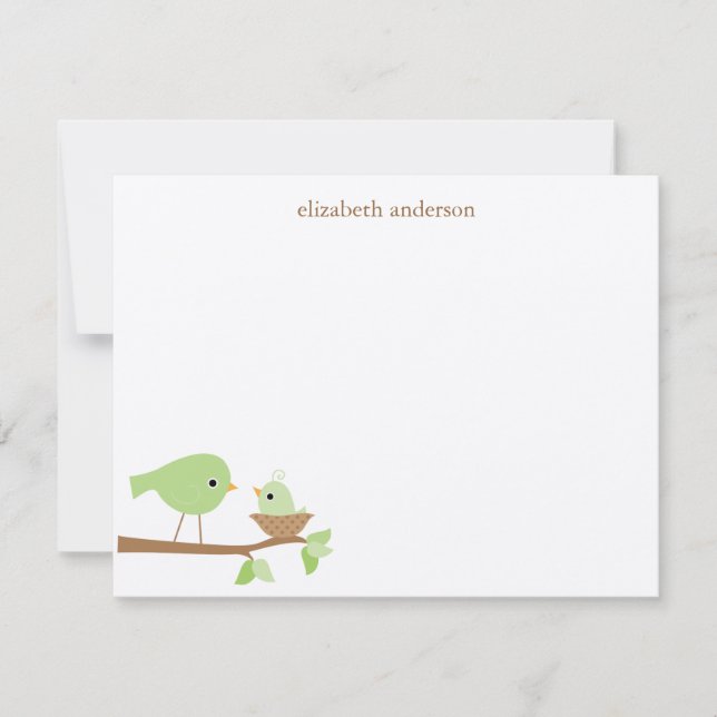 Baby Bird's Nest Baby Shower Thank You Note Card (Front)
