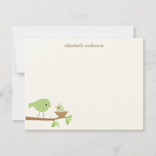 Baby Bird's Nest Baby Shower Thank You Note Card